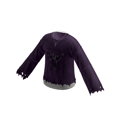 Fairy Grunge Angel Sweater w/ Chain (Purple)
