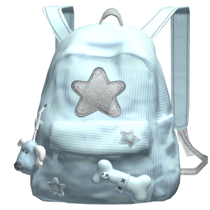 Light Blue Star Y2K Streetwear Backpack