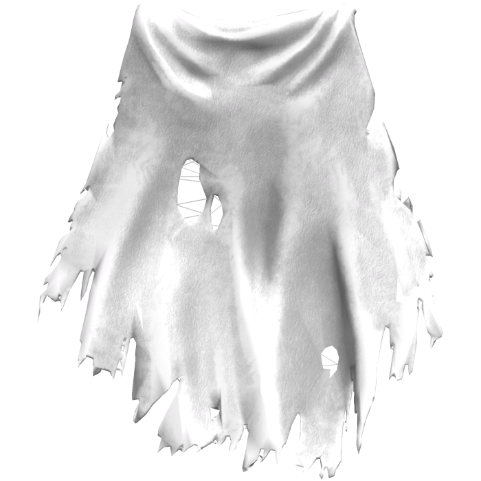 White Old Torn Ripped Traveler Cape 