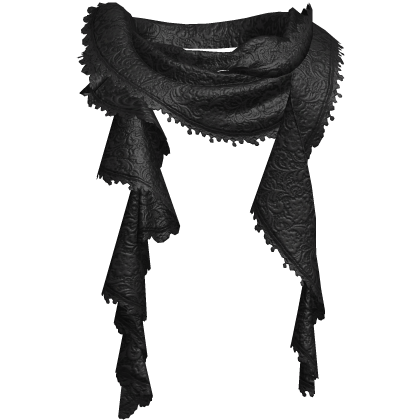 3.0 Lace Scarf Snow Cozy Black