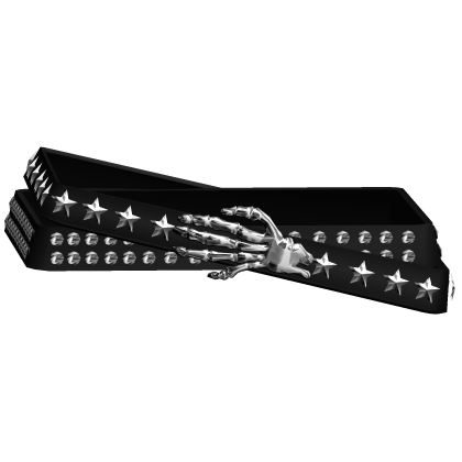 chrome skeleton hand belt thumbnail