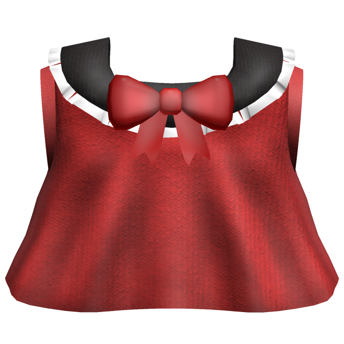 red school dress with a bow