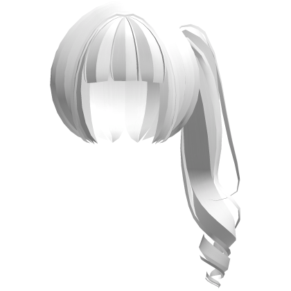 moe neat jirai curly ponytail w bangs white