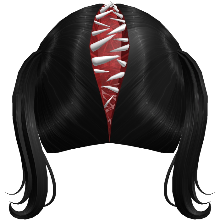 Open Skull Monster Halloween Hair in Shiny Black