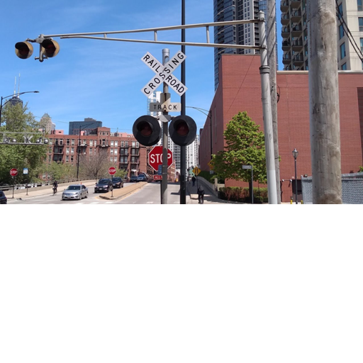 Railroad crossing in Chicago