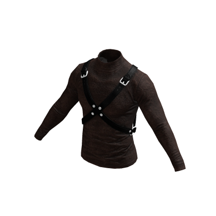 Brown Knit Strapped Harness Sweater