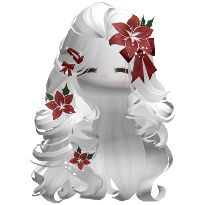 ♡ Christmas Blowout w/ Flowers (White)