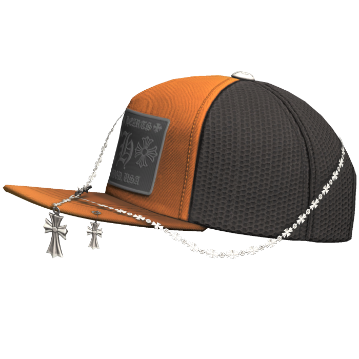 Orange Designer Tilted Cap