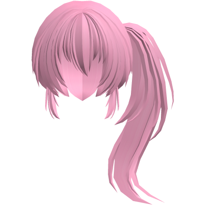 fluffy moe anime long side pony hot pink