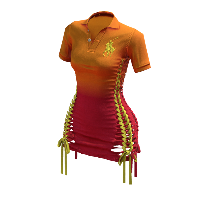 Braided Cutout Polo Dress (Sunset v2)