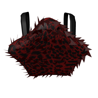 Y2K Fuzzy Leopard Star Backpack (RED)