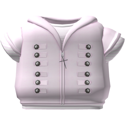 gothic striped button hoodie w cross pink