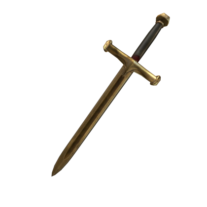 medieval golden sword on back