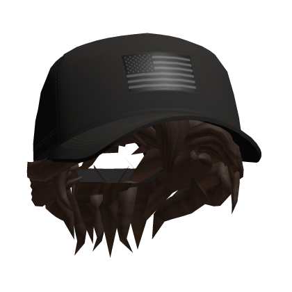Black Tactical Cap with Brown Hair Roblox item