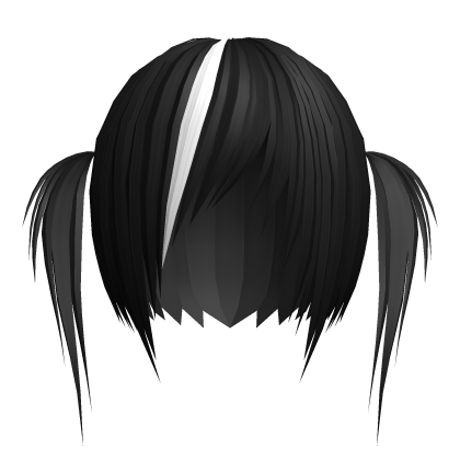  “(ノ _ ╹,, )҂ Black + White choppy twintails Roblox item