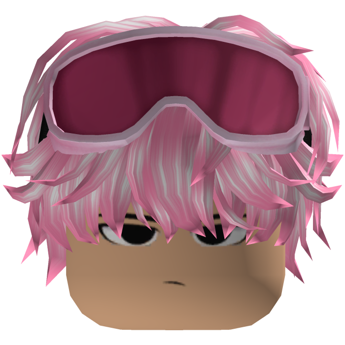 Pink Messy Boy hair w Goggles
