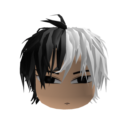 Split Black & White Emo Hair