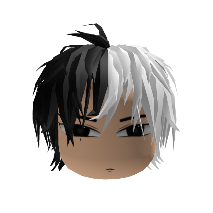 Split Black & White Emo Hair