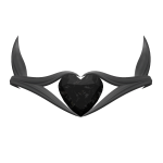 Black Owl Heart Crown
