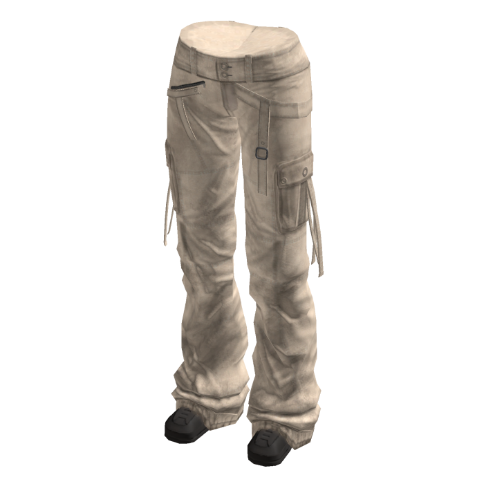 Y2K Grunge Baggy Cargo Pants w/ Shoes (White)