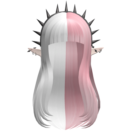Long Layered Hair w/ Spike Headband Pink Roblox item