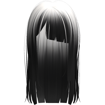 White Black Long Messy Goth Short Bangs Hair
