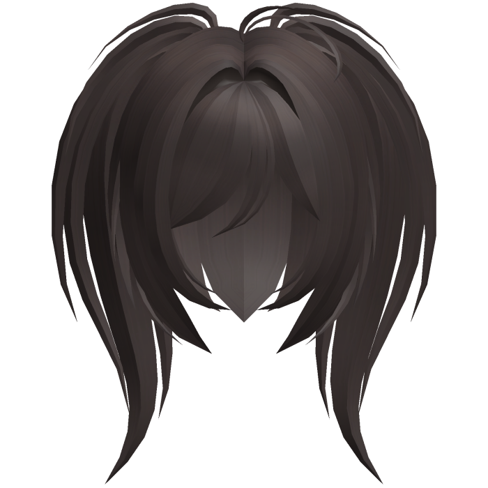 moe emo high messy side ponytails brown