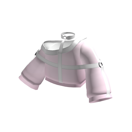 pink gothic emo sweater w white straps & choker thumbnail