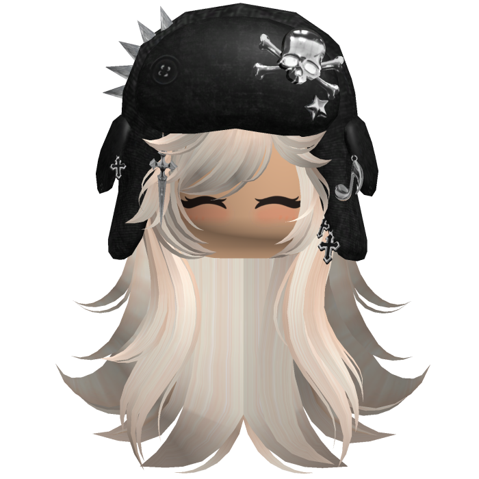 Blonde Emo Messy Punk Hair W Black Spiked Ushanka 