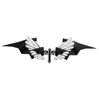 Hair Clip Bat Wings White Cross Clips Jewelry Hat Roblox item