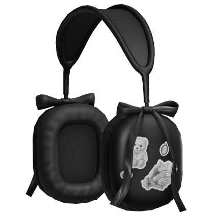 Ribboned Coquette Headphones (Black) Roblox item