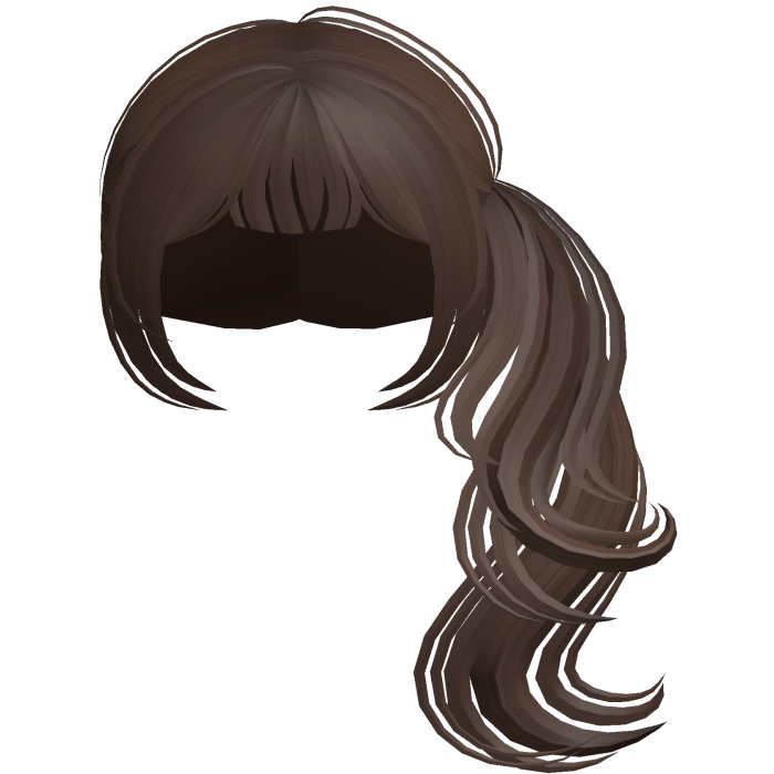 Preppy Dolly Curled Side Ponytail (Brown)