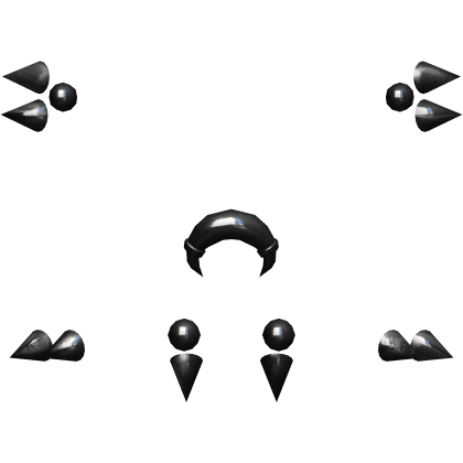 black silver face piercing set