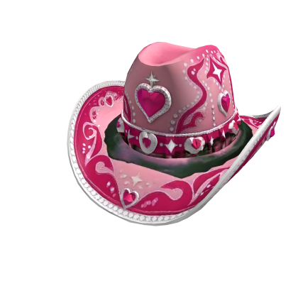 Pink Heart Rhinestone Cowgirl Hat