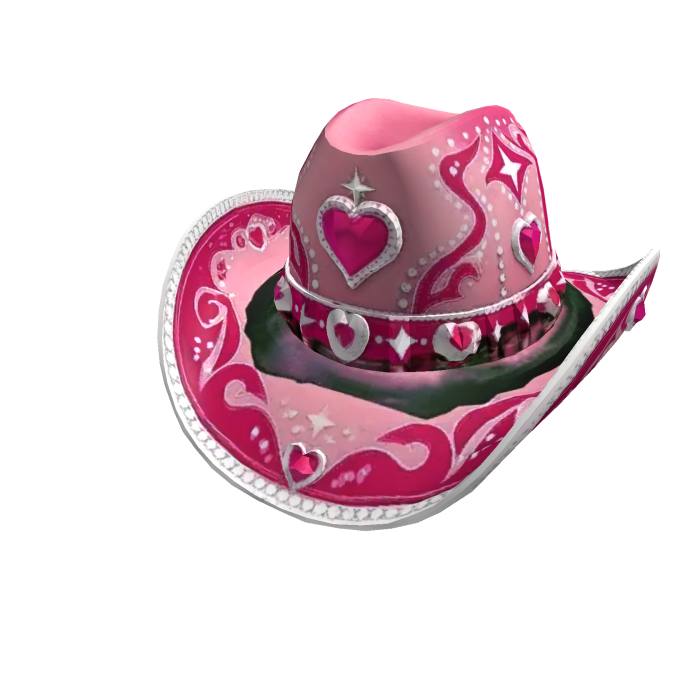 Pink Heart Rhinestone Cowgirl Hat