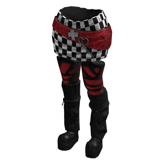 Chic Sporty Ura - Hara Skirt (White Red Black)