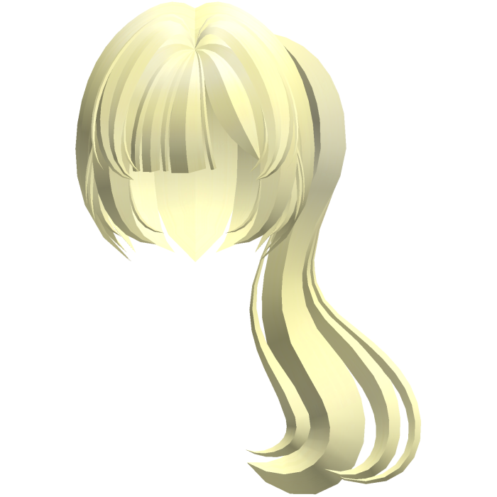 moe thick long fluffy side pony yellow