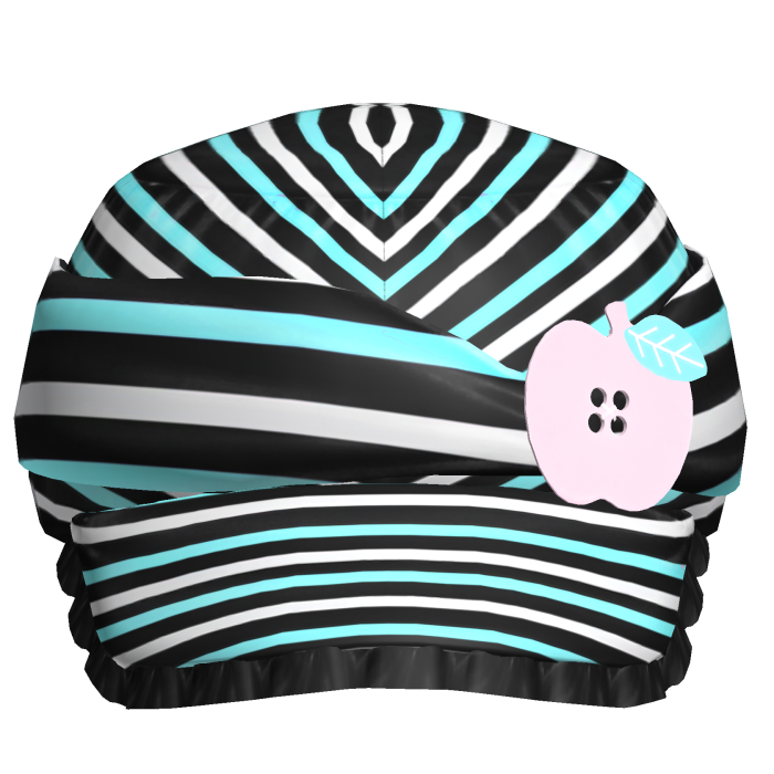 Cute 2000s Gyaru Apple Button In Blue White Black