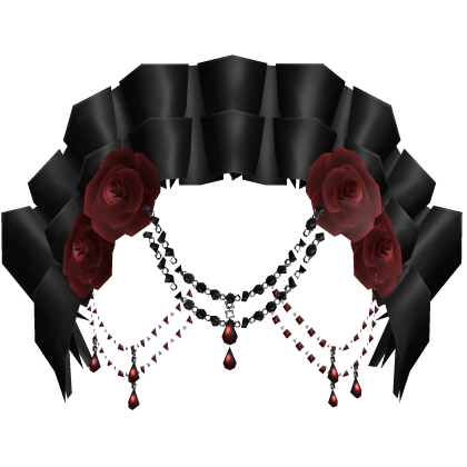 Black Gothic Red Rose Dark Jewelry Headpiece Roblox item