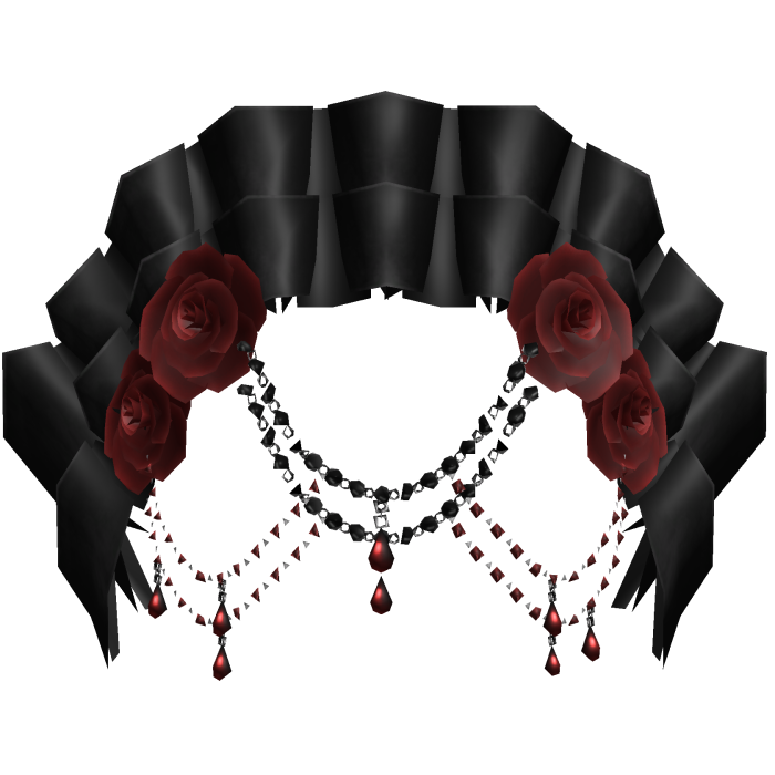 Black Gothic Red Rose Dark Jewelry Headpiece