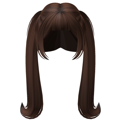 School Girl High Pigtails w/ Bangs (Brown) Roblox item