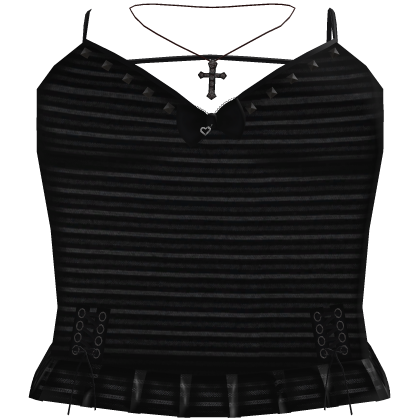 ꒰♡꒱ gothic black emo dress with cross necklace 3.0