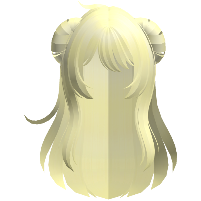 fluffy anime messy buns long hair yellow