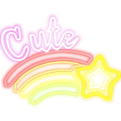 Glowing I'm Cute Neon Rainbow Star 🌈⭐