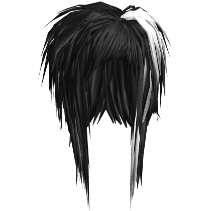 razor cut scene teased hair blonde black and white Roblox item