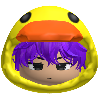 Messy Purple Hair w Duck Hood Roblox item