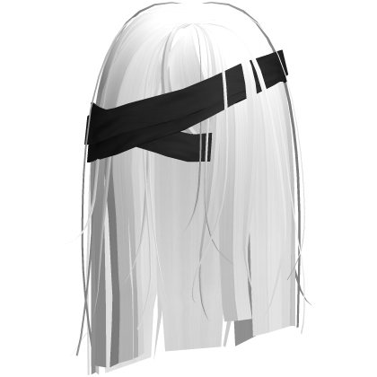 Horror White Short Hair w Black Bandages Roblox item