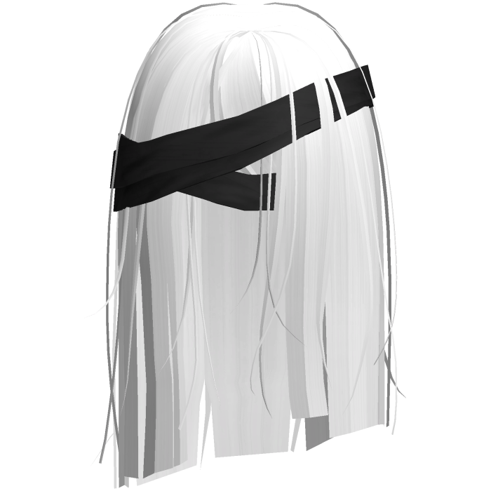 Horror White Short Hair w Black Bandages