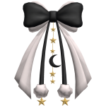 Cute Preppy Bow Moon Charm Ribbon Hair Black White