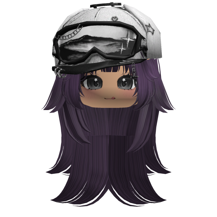 Purple Tilted Goggles Cap Girl Hair